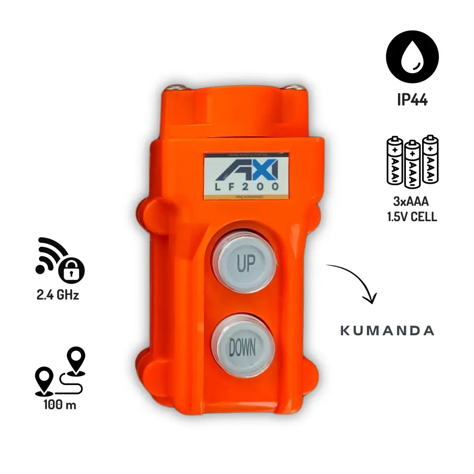 SF100 Vinç Kumandası Alıcı Verici Set - 2 Kanal