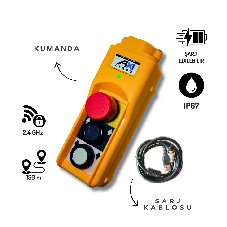 ST200 Vinç Kumandası Alıcı Verici Set - 2 Kanal